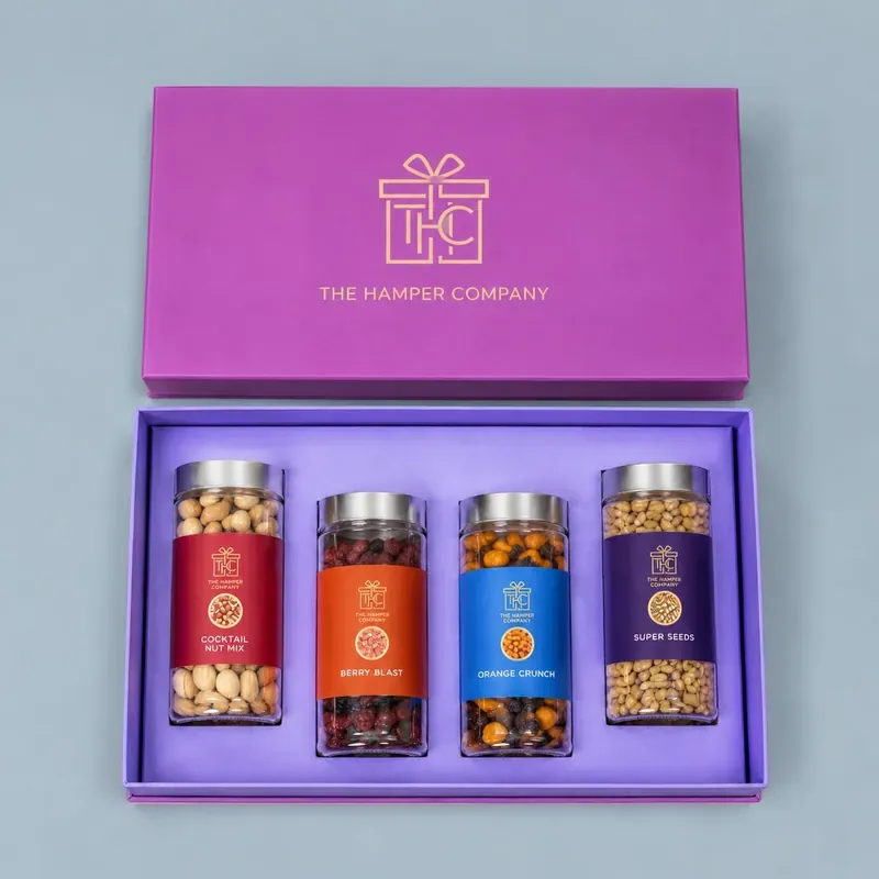 Healthy Snacks Gift Box — Seeds, Nuts & Dried Berries Premium seeds and berries gifting box with pumpkin seeds, sunflower seeds, and dried cranberries — healthy corporate gift India