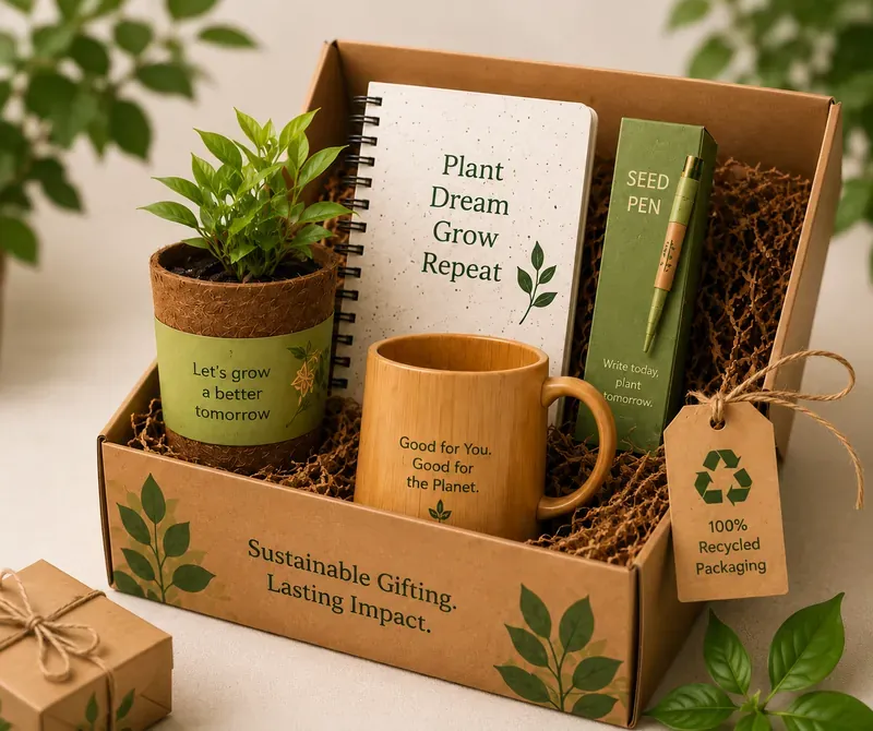 Eco-Friendly Wellness Gift Box — Plant & Bamboo Kit Sustainable eco-wellness gifting box with organic products and recycled packaging — eco-friendly corporate gift India
