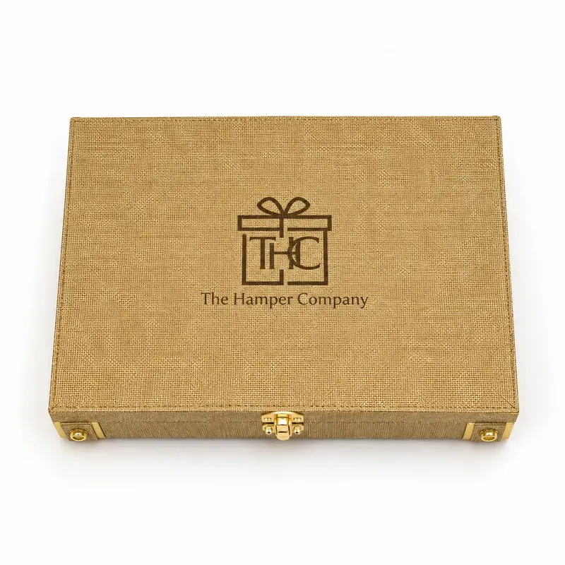 Diwali Dry Fruit Gift Box — Silk Textured Packaging Top view of artisanal silk dry fruit box showing premium nut assortment in elegant compartments